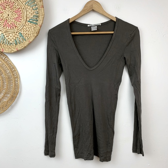 Prairie Underground Tops - Prairie underground brown v neck layering top